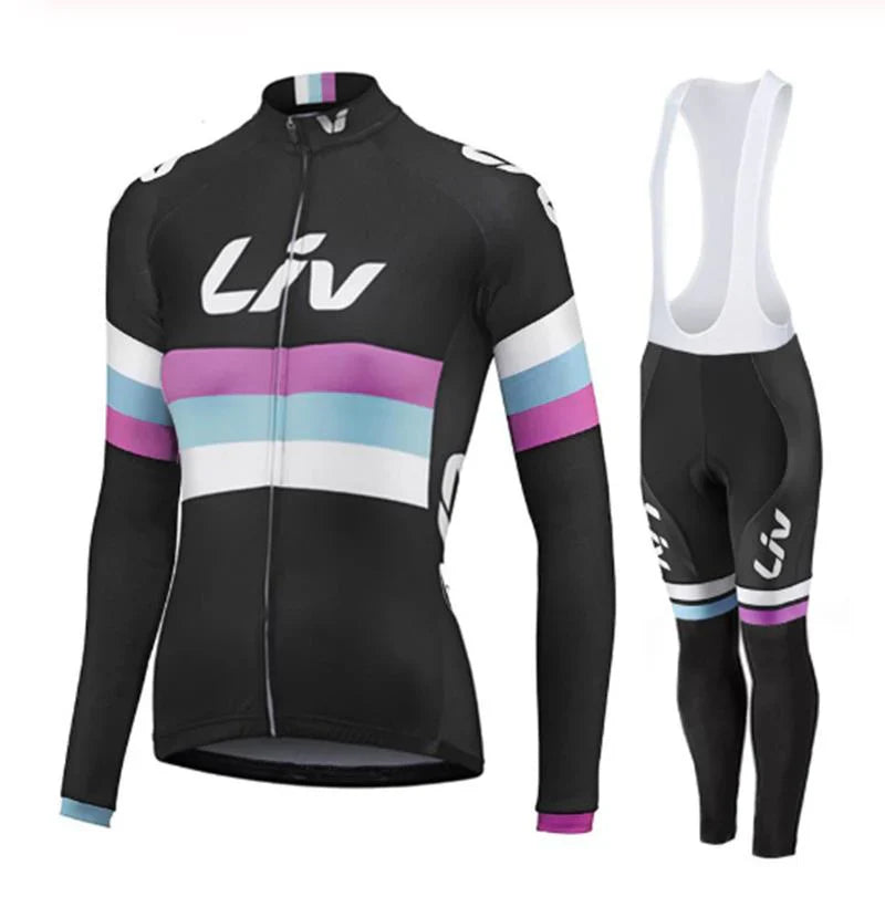 LIV V2 | Ensemble de cyclisme d’hiver PRO pour femme avec cuissard à bretelles